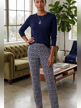 ELLIOT LAUREN geometric pull on pants, elastic waist  retail price $152